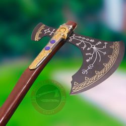scandinavian axe - handmade medieval god of war kratos axe, leviathan axe, fathers day gift, viking axe, leviathan axe