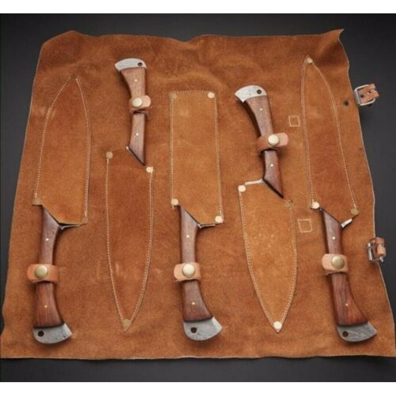 Custom Handmade Damascus Steel Chef Knives Kitchen Knife Set Damascus Steel Knives Handmade Chef