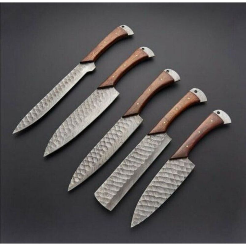 Custom Handmade Damascus Steel Chef Knives Kitchen Knife Set Damascus Steel Knives Handmade Chef