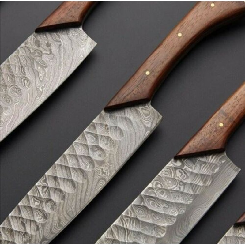 Custom Handmade Damascus Steel Chef Knives Kitchen Knife Set Damascus Steel Knives Handmade Chef