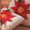 Christmas Poinsettia Pillows Vintage Pattern