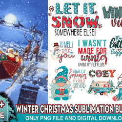9 files winter sublimation bundle png, christmas png, xmas png, merry christmas png, santa png, christmas
