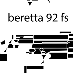 beretta92fshand gun ai, vector, svg engraving,digital file black white vector outline or line art file fo