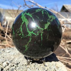 Uvarovite Ball 83 mm Uvarovite Garnet Stone Sphere Rare Mineral by UralMountansFinds