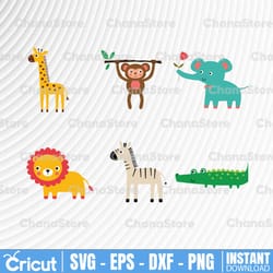 safari animals png/jungle friends png/zoo animals/jungle animals/cute baby animals png/monkey png/elephant/lion/giraffe