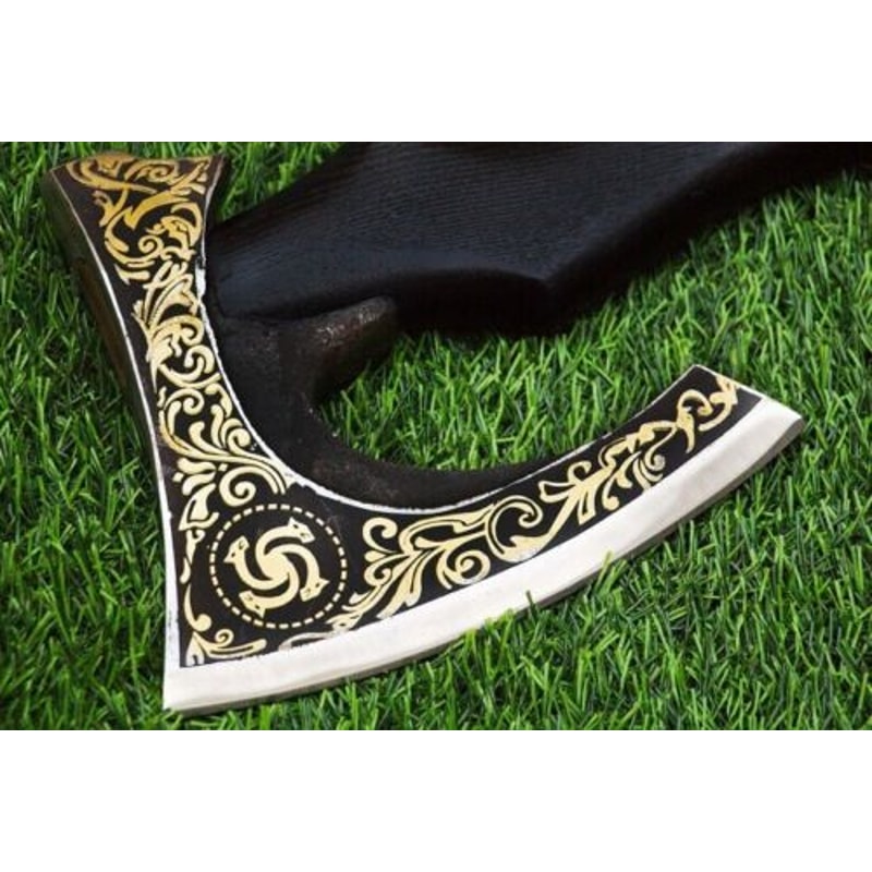 SlicewithVikingStrength CustomHandforgedCarbonSteelVikingAxePizzaCutterBestGiftforHim