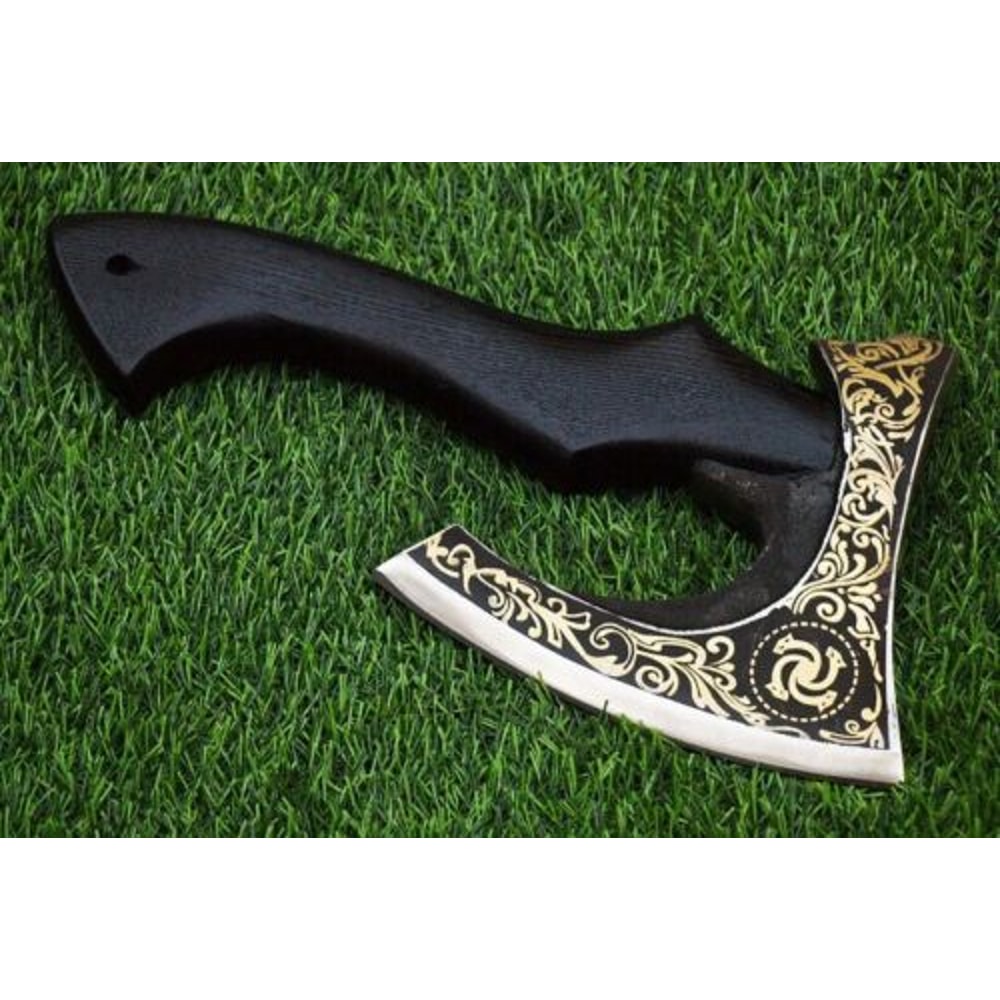 SlicewithVikingStrength CustomHandforgedCarbonSteelVikingAxePizzaCutterBestGiftforHim
