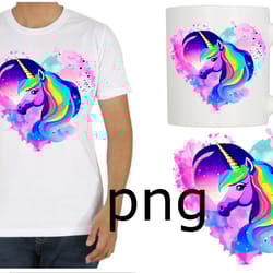 sublimation of a beautiful unicorn on the background of a heart-4