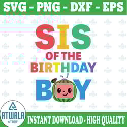 cocomelon sis birthday boy svg, coco melon svg, cocomelon bundle svg, cocomelon birthday svg, watermelon birthday svg pn