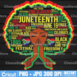 juneteenth melanin black women natural hair afro word art png, black pride, freedom, june 19th 1865,