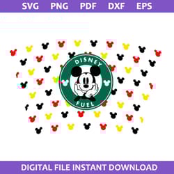 disney fuel starbucks coffee wrap svg, disney fuel coffee svg, starbucks cup 24 oz svg, png pdf dxf eps file