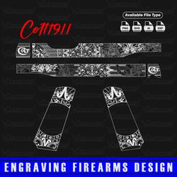 engraving firearms design colt1911 aztec themed design