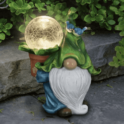 solar-powered gnome garden ornaments set - sustainable, festive, and fun decorative lights