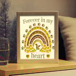 3d dog memorial day rainbow shadow box for cricut, forever in my heart template svg, cricut files, lightbox svg