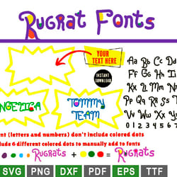 rugrats font svg, rugrats alphabet svg, rugrats logo font svg png