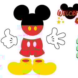 disney mickey clothes svg, mickey mouse shoes svg, mickey mouse glove svg, disney mickey dress svg png