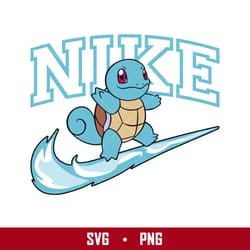 nike squirtle svg, pokemon squirtle swoosh svg, nike logo svg, pokemon nike svg, png digital file