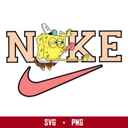 spongebob nike svg, spongebob swoosh svg, nike logo svg, spongebob squarepants svg, png digital file