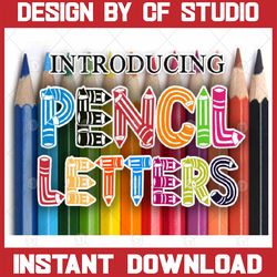 pencil letters font modern font, font logo, procreate font, instant download font