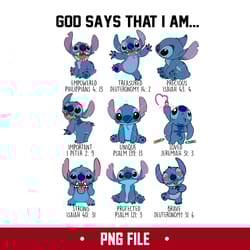 god says that i am stitch png, disney stitch png, disney png digital file
