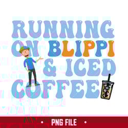running on blippi and iced coffee png, blippi iced coffee png, cartoon png digital file