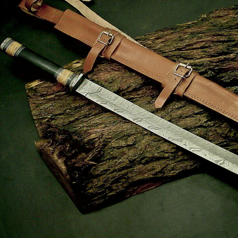 Custom handmade hand forged damascus steel katana warrior sword near me in california.jpg