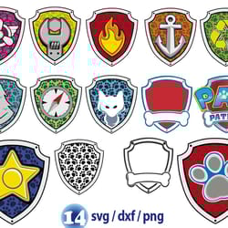 paw patrol shield svg, chase paw patrol svg, paw patrol party svg png
