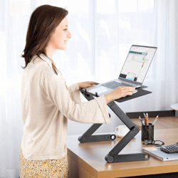 360 Ergonomic Laptop Stand For Desk With Detachable Mouse Plate