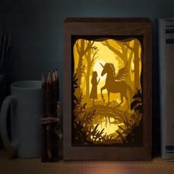 unicorn light box template, paper cutting template, shadow box svg, light box svg files