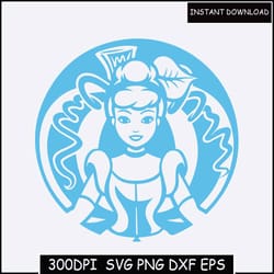 cinderella princess starbucks coffee style svg