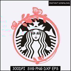personalised starbucks floral design | presized | cricut silhouette | digital download | svg png | spring