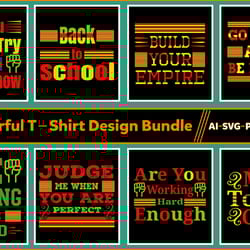 colorful t-shirt design bundle