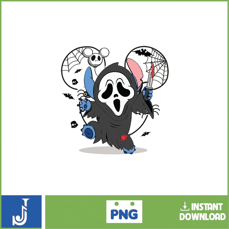 Stitch Horror Movie Characters Cosplay PNG Files For Cricut, Stitch Halloween PNG, Funny Stitch Cosplay PNG (6).jpg