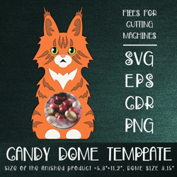 maine coon cat | candy dome template