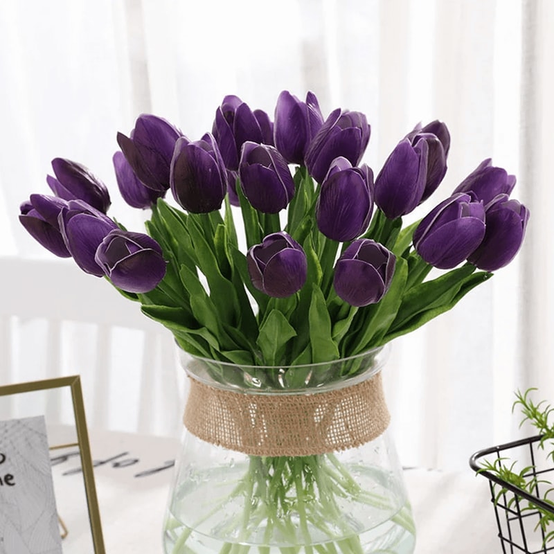 durableartificialtulipbouqueteverfreshsoftpurplepng