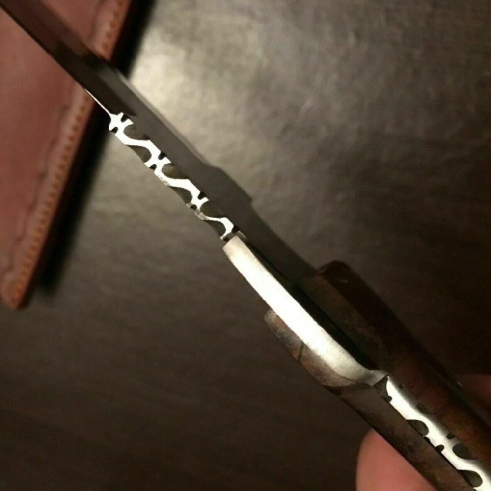 Movie Bowie Knife Full Tang Hunting Knife Camping Leather Sheath.jpg