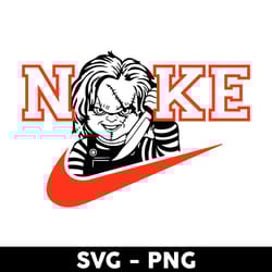 chucky nike logo svg, nike logo svg, chucky horror svg, nike halloween svg, png dxf eps file - digital file