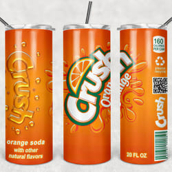crush orange soda tumbler wrap design - jpeg & png - sublimation printing - soda / pop - 20oz tumbler