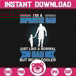 i'm a japanese dad just like a normal papa except much cooler digital file svg png fathers day svg, papa sublimation, fa