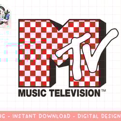 mtv logo with red checkered print png, digital download, instant download,mtv, mtv logo, mtv png