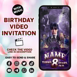 girls birthday invitation, girls birthday video invitation, girls invitation, birthday party, birthday invitation, video