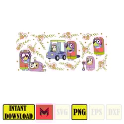 bluey , libbey glass,can glass wrap, 16oz can glass , magic can glass full wrap , 16oz coffee glass, libbe