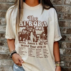 vintage the aurora tour 1978-79 shirt, daisy jones & the six, brilliant taylor jenkins reid, aurora world