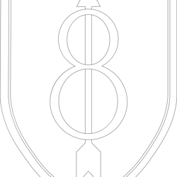 8th_infantry_division_patch black white vector outline or line art file for cnc laser cutting, wood, metal engraving, cr
