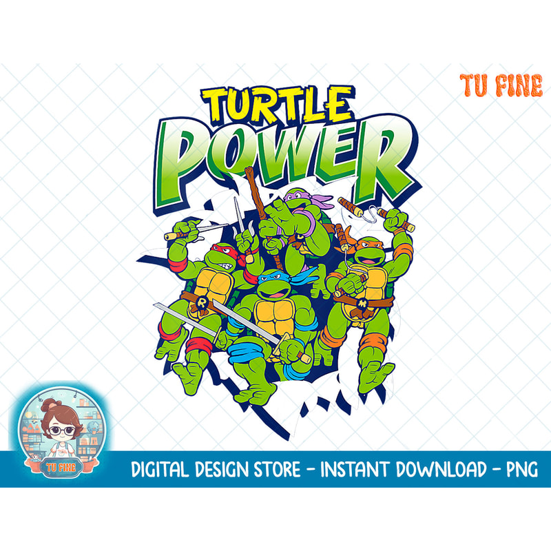 Womens TMNT Turtle Power Breaking Though Tee V-Neck T-Shirt copy.jpg