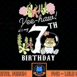 nickelodeon spongebob squarepants sandy yee haw 7th birthday t-shirt.png