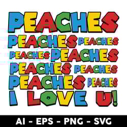 peaches peaches peaches svg, super mario svg, mario svg, super mario bros svg, mario kart svg - digital file