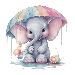 watercolor 1 baby elephant png sublimation no 10
