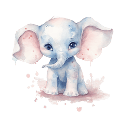 watercolor 1 baby elephant png sublimation no 11