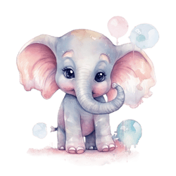 watercolor 1 baby elephant png sublimation no 12